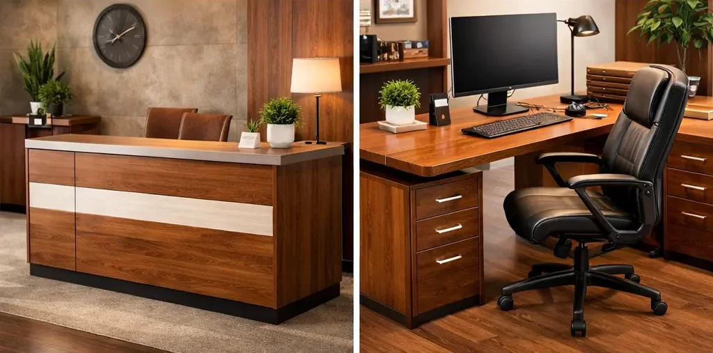 Modern office furniture setup
